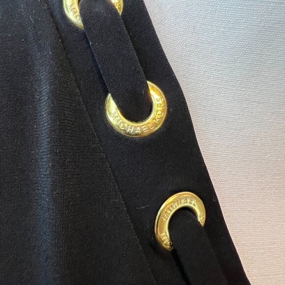 MICHAEL Michael Kors Black Sleeveless tank with gold trim, Size Medium - Picture 3 of 10